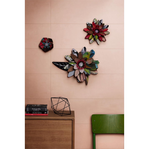 Faïence murale pour salle de bain et cuisine imitation résine - Resina - 40,0 CM x 120,0 CM - ep.6,00 MM - Rosa