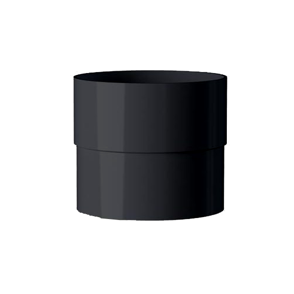 Manchon mâle-femelle MEP 80M pour tuyau de descente de gouttière de 80 mm  - PVC Noir