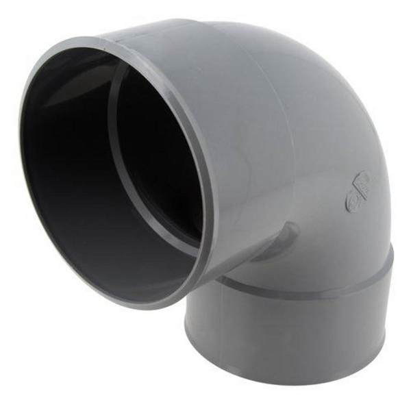 Coude d'évacuation à 87'30° Femelle/Femelle - PVC gris - diamètre 125 mm - Nicoll