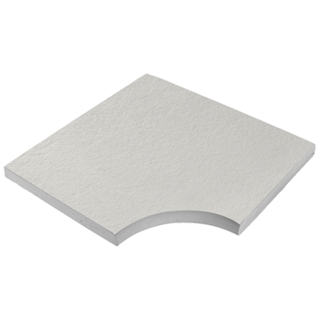 Margelle d'angle droit plate en béton pressé effet pierre - New York - Ardennes - 50,0 CM x 50,0 CM - ép. 35,00 MM