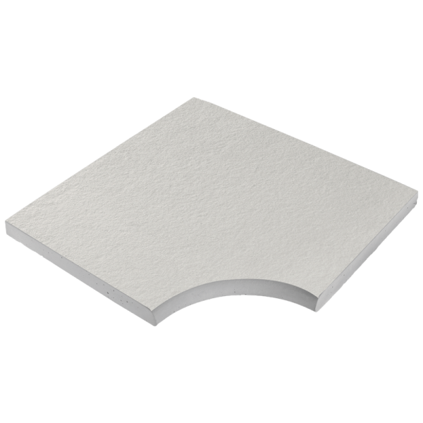Margelle d'angle droit plate en béton pressé effet pierre - New York - Ardennes - 50,0 CM x 50,0 CM - ép. 35,00 MM