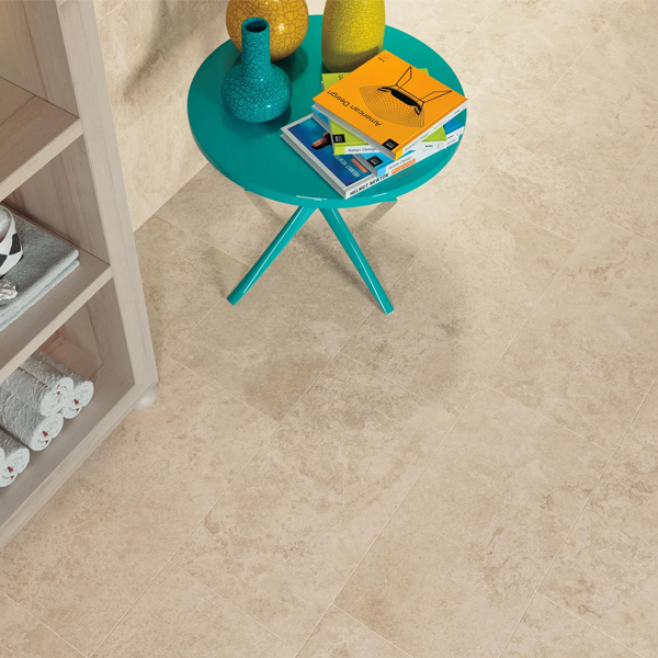 Carrelage intérieur en grès cérame rectifié effet pierre Diesis - 60,0 CM x 60,0 CM - ép. 8,00 MM - Avorio