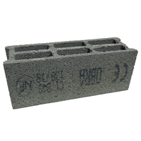 Bloc béton creux 500x150x200 mm - B40 OBRA - 3 parois 6 trous