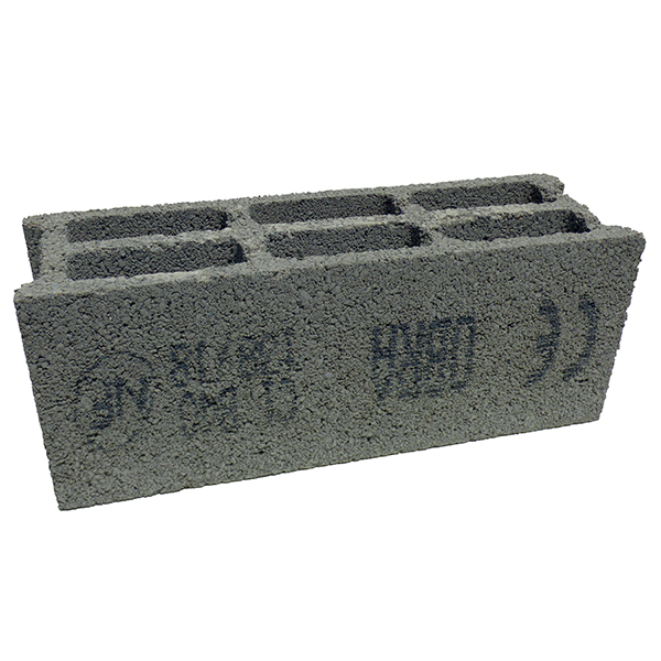 Bloc béton creux 500x150x200 mm - B40 OBRA - 3 parois 6 trous