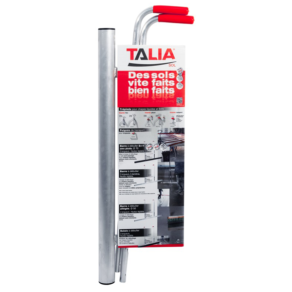 Barre à débuller en aluminium pour chapes liquides et bétons auto-nivelants - Taliasol Taliaplast - Ø barre 50,0 mm - longueur 1,50 m