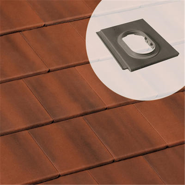 Tuile à douille béton pour système Durovent - Innotech - Rouge vieili - 42 x 33.5 cm