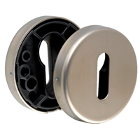 Rosace de porte ronde en Inox 202 brossé - LC 6420 Vachette - clé en L