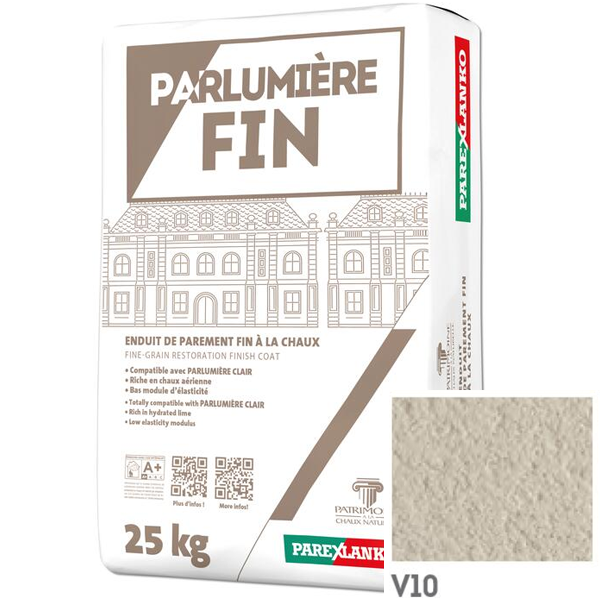 Enduit de parement à la chaux à grain fin Parexlanko Parlumière - Teinte V10 - Sac de 25 KG