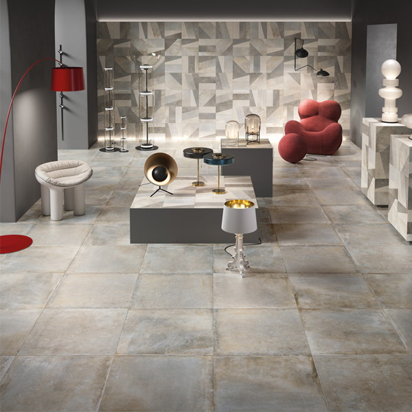 Carrelage intérieur en grès cérame émaillé rectifié effet pierre Dolmen - 71,5 CM x 71,5 CM - ép. 9,50 MM - Corda