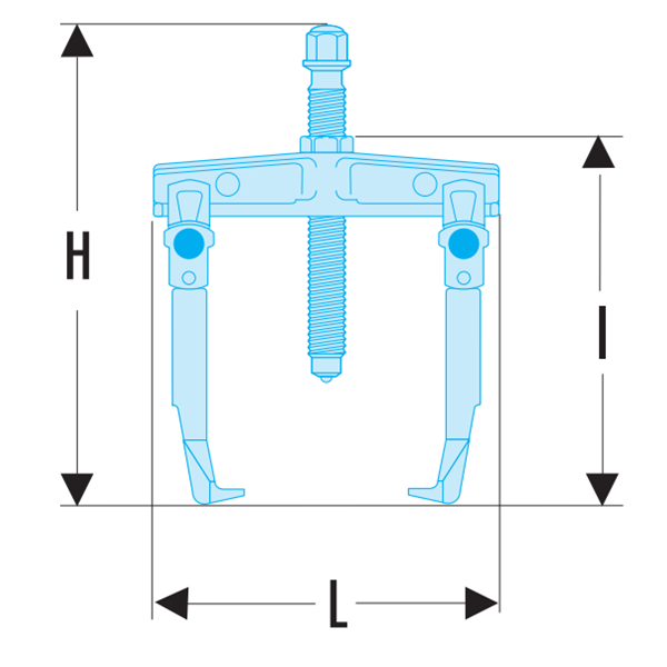 Extracteur de roulement pour prise extérieure capacité 20 à 260 mm