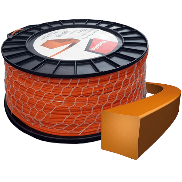 Bobine fil carré orange Square Trim Plus Makita pour débroussailleuse diamètre 3,3 mm x 109 m