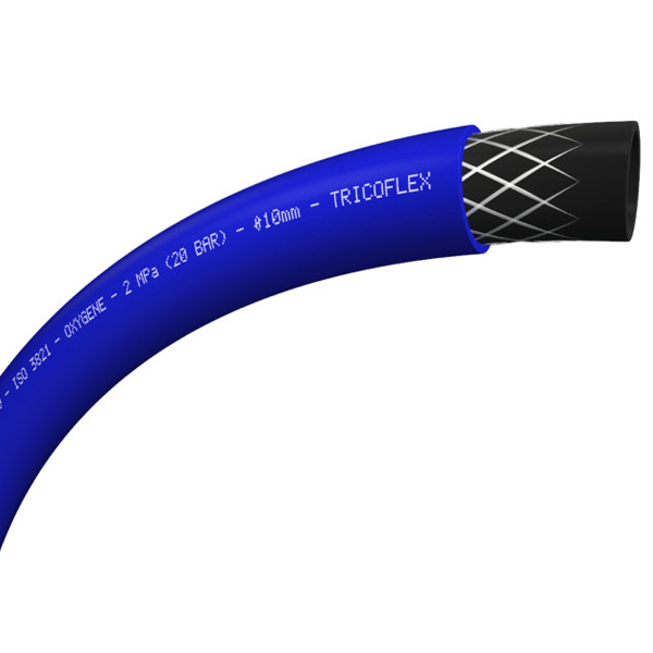 Tuyau de soudage oxygène (bleu) ISO 3821 - 20 bar - diamètre 10 x 17 mm - longueur 20 m Tricoflex 167936