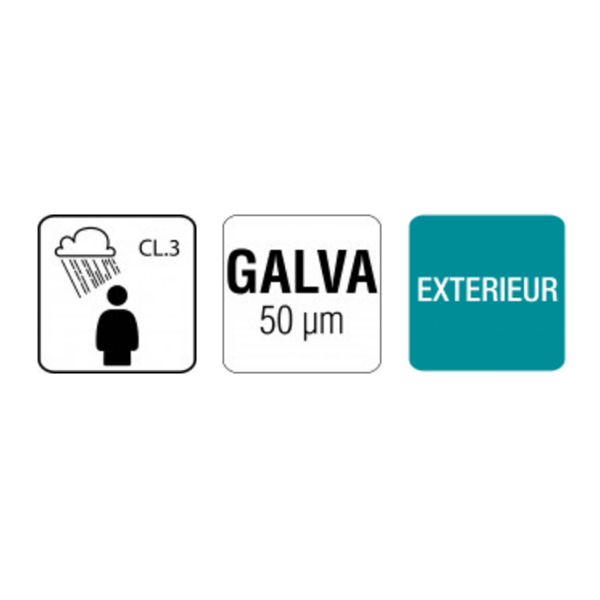 Support de faîtage RB acier galvanisé largeur 40 mm longueur 250 mm