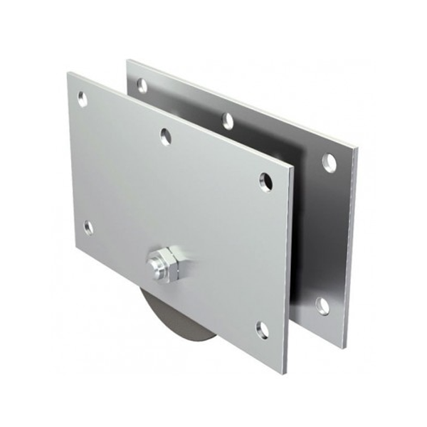 Monture à galet en fonte gorge ronde - Capacité 500 kg - 300  x 180 mm - Acier zingué - Lot de 2