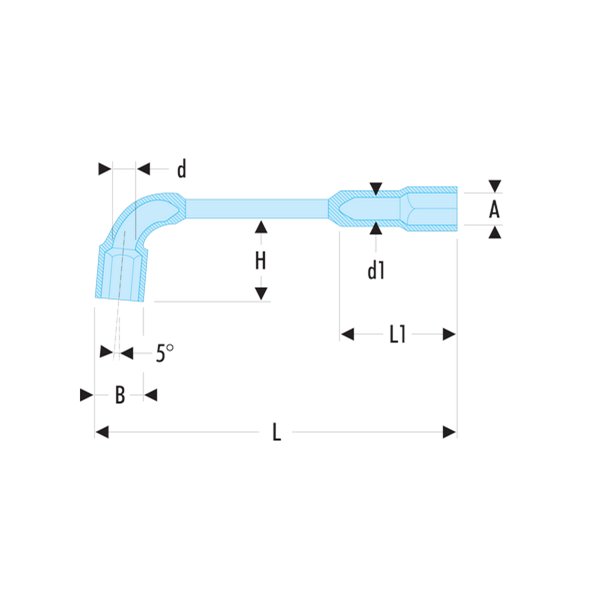 Clé à pipe débouchée 6 x 6 pans métrique Facom diamètre 36 mm