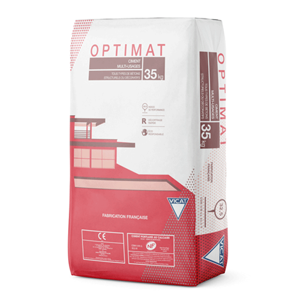 Ciment multi-usages pour travaux courants de maçonnerie - OPTIMAT CEMI II/B 32,5 R CE NF - sac de 35,0 kg