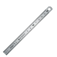 Réglet flexible en inox - graduation sur 2 faces en mm et  ½ mm - Wilmart - 300 mm