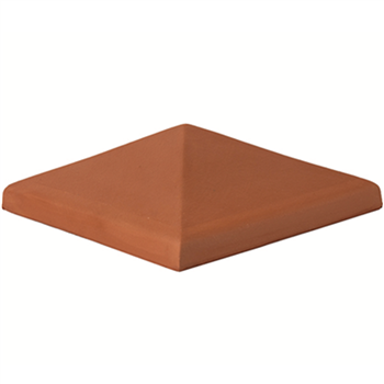 Chapeau de pilier à pointe de diamant Terreal CP02 en terre cuite Rouge - 36 x 36 cm