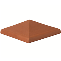 Chapeau de pilier à pointe de diamant Terreal CP02 en terre cuite Rouge - 36 x 36 cm