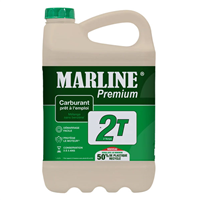 Mélange prêt à l'emploi pour moteurs 2 temps - Marline Premium 2T - Essence Alkylate + huile 2,8% - Bidon de 5 litres