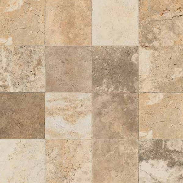 Carrelage extérieur en grès cérame émaillé effet pierre travertin Aurum Grip - 50 cm x 25 cm - ép. 10 mm - Artis