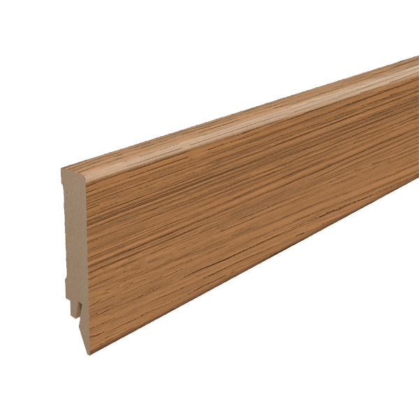 Plinthe MDF pour parquet stratifié Egger - Hauteur 80 mm - Ép.14 mm - Longueur 2,40 m - Chêne Casella Marron