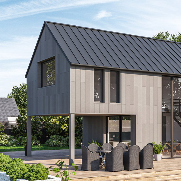 Tôle bac acier 0,50 MM prélaqué aspect joint debout Clipeo Bacacier - 450 MM x 2600,0 MM - Graphite RAL7016