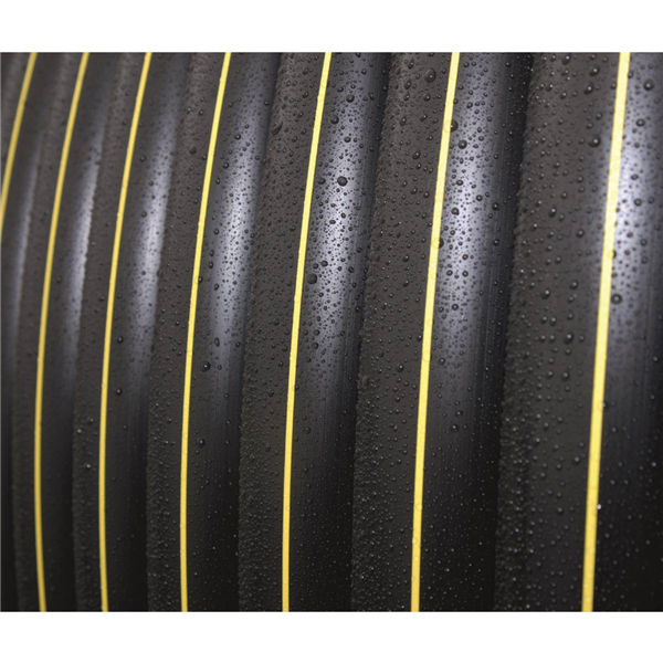 TUBE PEHD PE100 GAZ A BANDES JAUNES DN40 EN COURONNE DE 100M