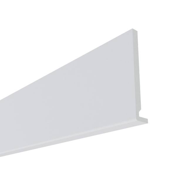 Planche de rive PVC Rivecel L16 à profil carré - Haut. 200,00 MM - ép. 16,00 MM - Long. 5,00 M - Blanc