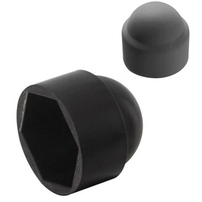 Cache écrou hexagonal en polyéthylène noir pour vis tête H en M14 clé de 22 mm - lot de 100