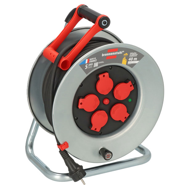 Enrouleur électrique Brennenstuhl Silver-XL - câble de 40,0 M H07RN-F 3G2,5 avec 5 prises IP44