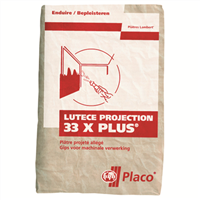 Plâtre allégé à projeter pour enduisage des murs et plafonds - Lutèce Projection 33X Plus - sac de 33 kg