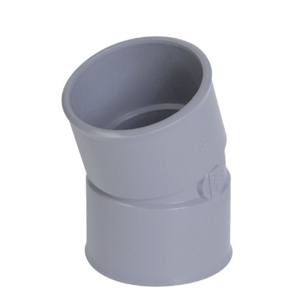 Raccord coude femelle-femelle Ø 100 mm - Coudé à 20° - Nicoll - PVC Gris