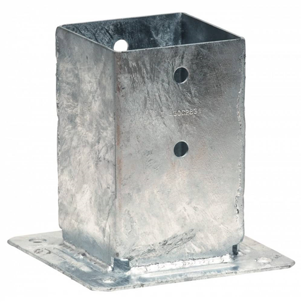 Pied de poteau carré sur platine 90