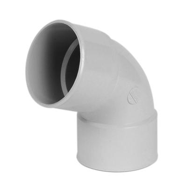 Coude cylindrique Nicoll pour tube de descente - Femelle/Femelle - Diamètre 80 mm - Angle 67°30 - Techtan - Gris