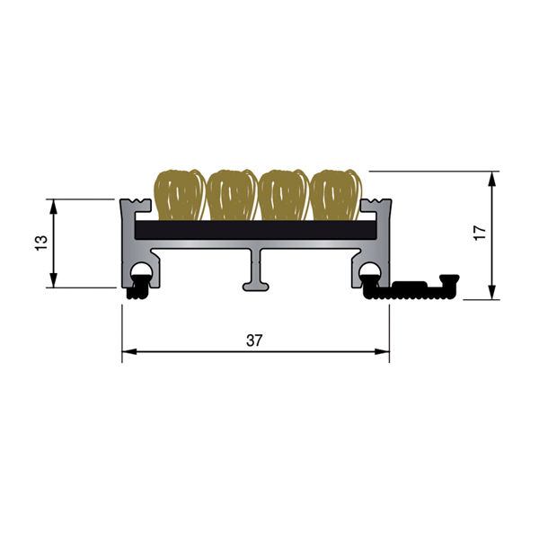 Tapis d'accueil antidérapant Dinac Aravis JF13 REPS à structure fermée et jonction PVC - hauteur 17,0 MM