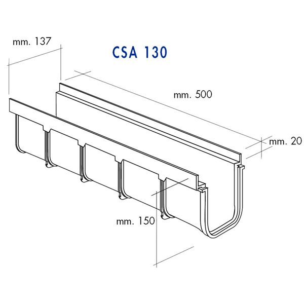CANIVEAU 130X500 H.150MM