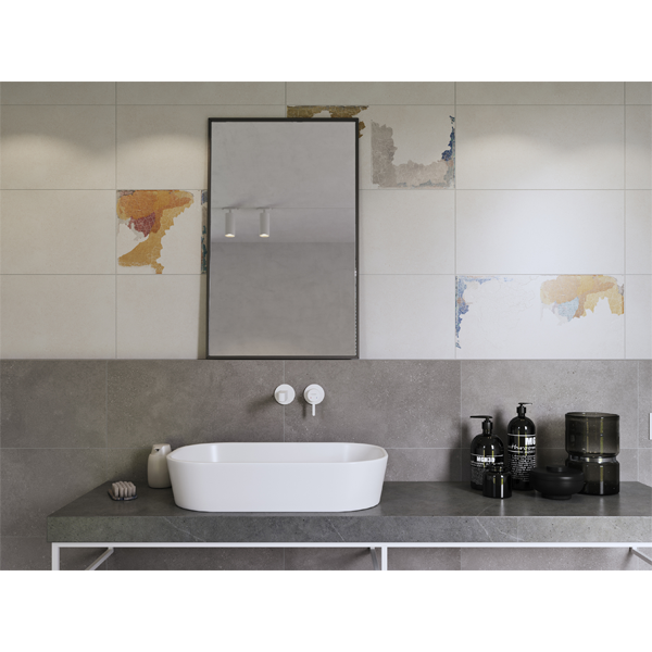 Carrelage intérieur effet béton ciré en grès cérame émaillé - Betonico - 45,0 CM x 45,0 CM - ép. 8,00 MM - Gris