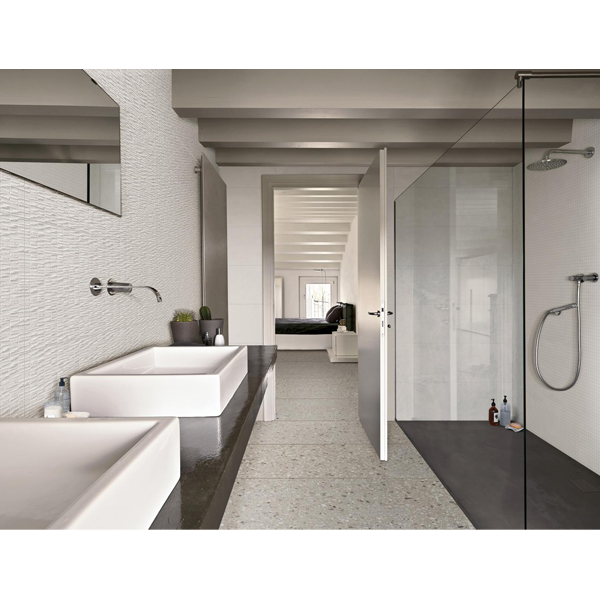 Faïence murale pour salle de bain et cuisine imitation résine - Resina - 40,0 CM x 120,0 CM - ep.6,00 MM - Bianco