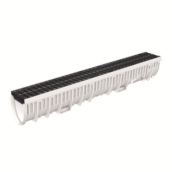 Caniveau MEARIN PLUS 100 avec grille passerelle polyamide CLIPFIX C250 1M