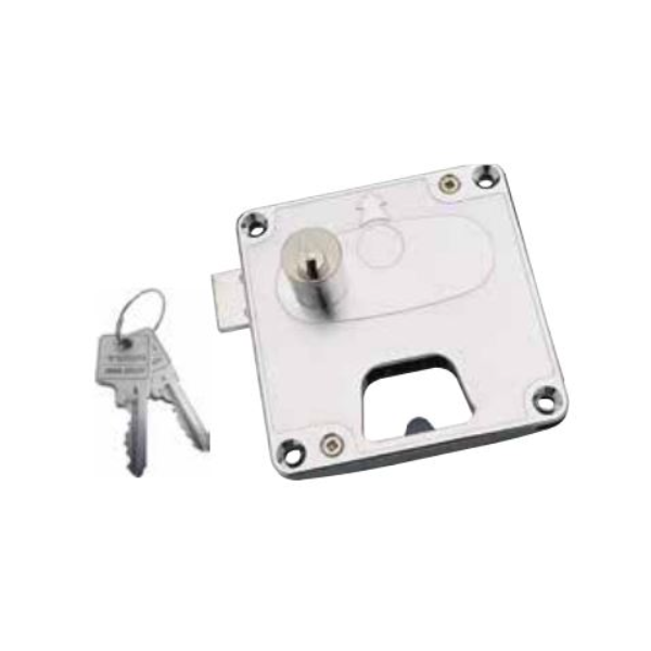 Serrure à monnaie pour consigne Tesa - déblocage par pièce de 1 euro - ABS - sens gauche - 2 clés - axe 30,7 mm