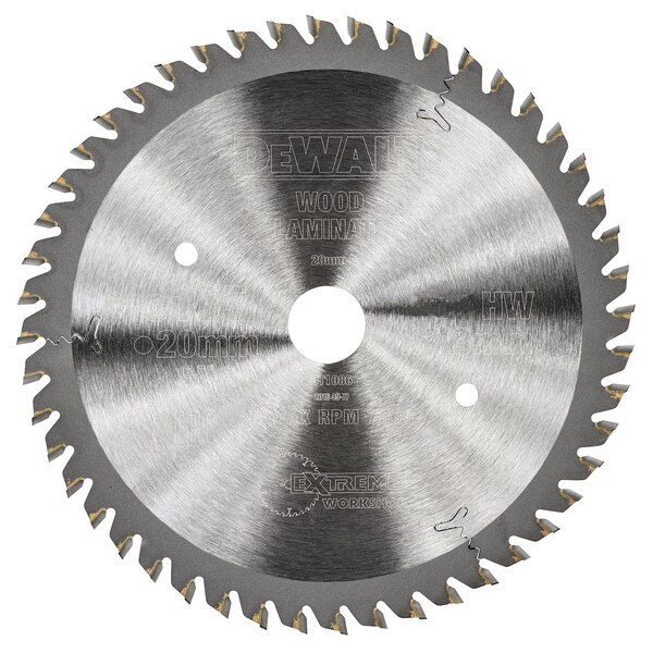 Lame bois scie circulaire Dewalt Extrême Workshop Ø 165 mm alésage 20 mm 54 dents TCG