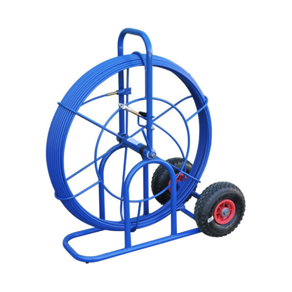 Aiguille de tirage pour électricien - ø 9 mm x 150,00 m - Roue ø 800 mm - Livré avec 2 embouts filetés M12 et une ogive