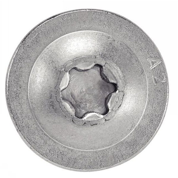 Vis de charpente tête plate large Inox A2 six lobes Acton 8 x 140 mm - boîte de 50