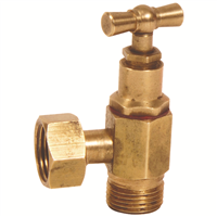Robinet d'arrêt équerre pour WC - 3/8" - Tête à clapet - Laiton brut