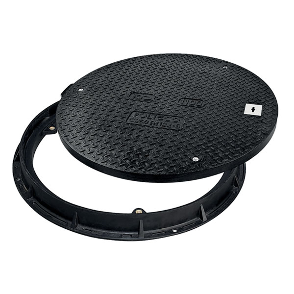 Tampon de regard composite rond étanche et anti-odeurs - KIO 1100 C250 - verrou et joint SBR - Diamètre 1100 mm