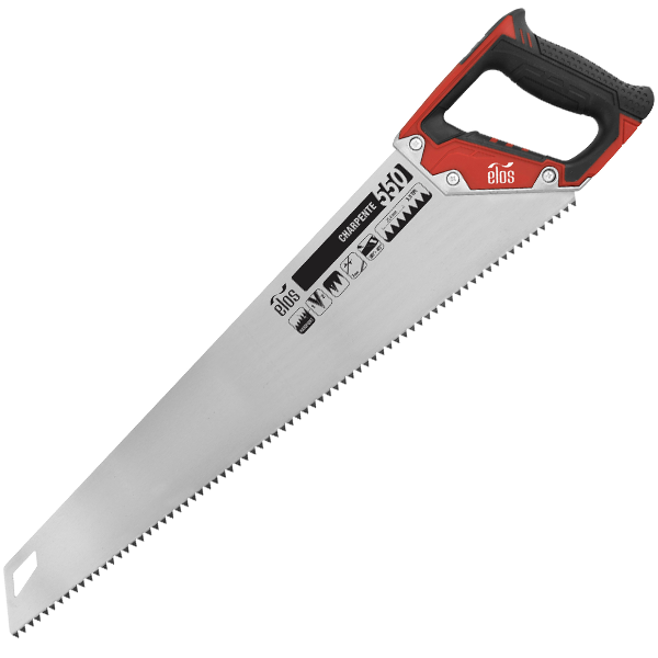 Scie égoïne à charpente Elos avec denture Hardpoint pour poutre et planche en bois - 550 mm - 3,5 dents/pouce