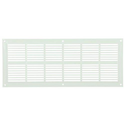 Grille de ventilation rectangulaire extra-plate - à visser ou à coller - blanc - 120 x 297 mm