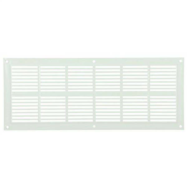 Grille de ventilation rectangulaire extra-plate - à visser ou à coller - blanc - 120 x 297 mm
