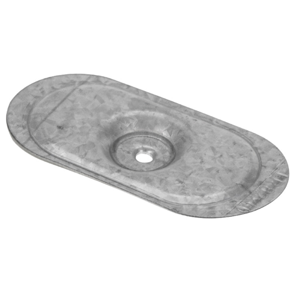 Plaquette de répartition nervurée pour fixation sur étanchéité synthétique - alu/zinc - trou de 5 mm - 82 x 40 mm - 1000 pièces